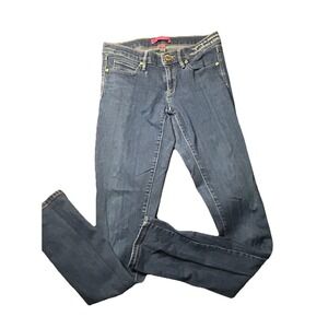 Lilly Pulitzer Super Skinny Jeans Ankle Fit Embroidered Pockets Logo Sz 4